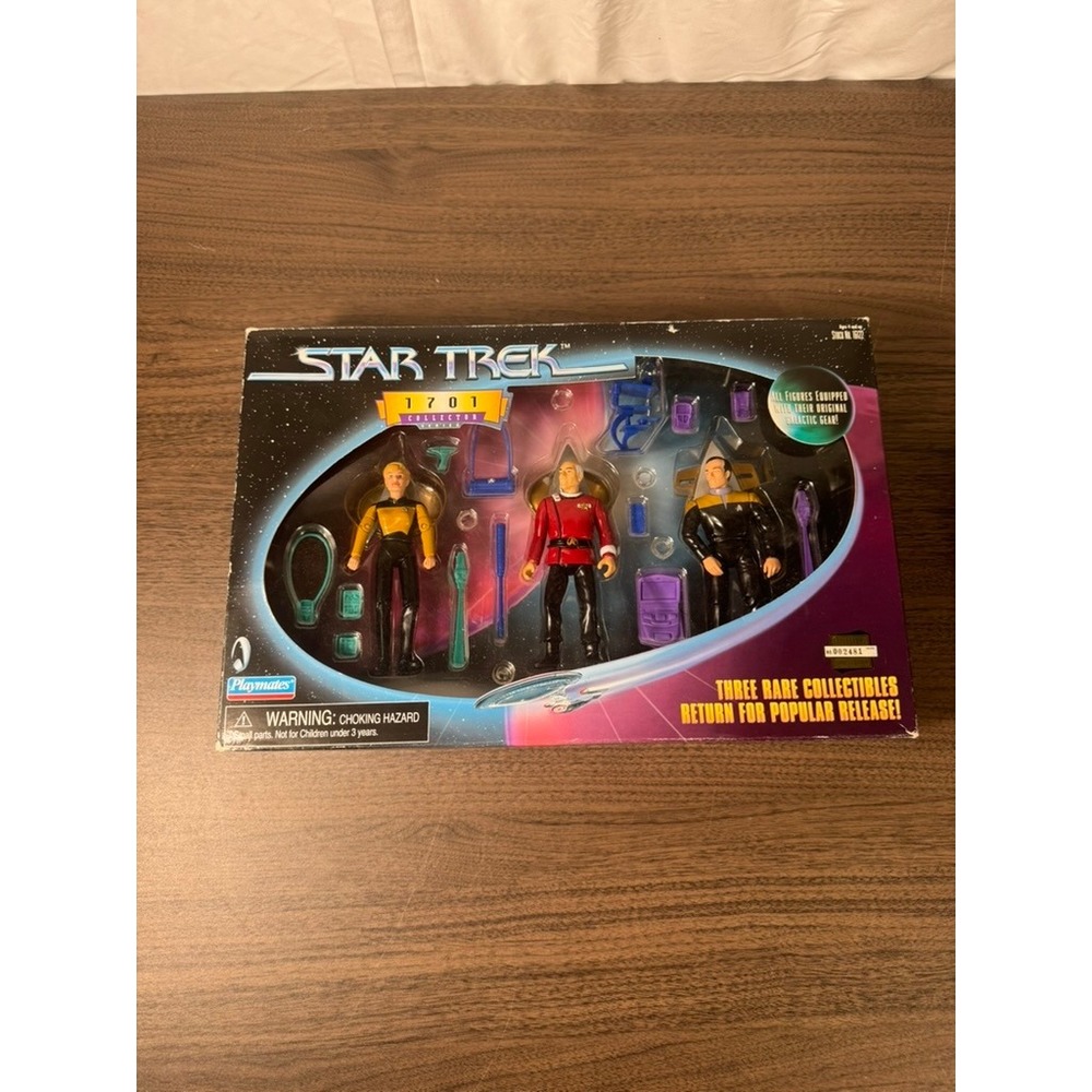 Star Trek 1701 Collector Series Playmates Picard Yar Barclay Figure Set 16122